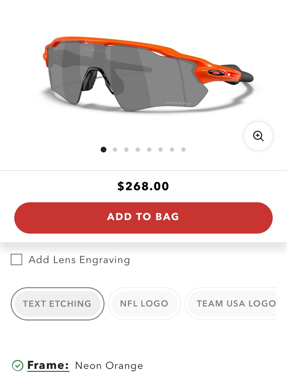 Oakley Prizm Sports Sunglasses - Neon Orange Frame, Gray Lens